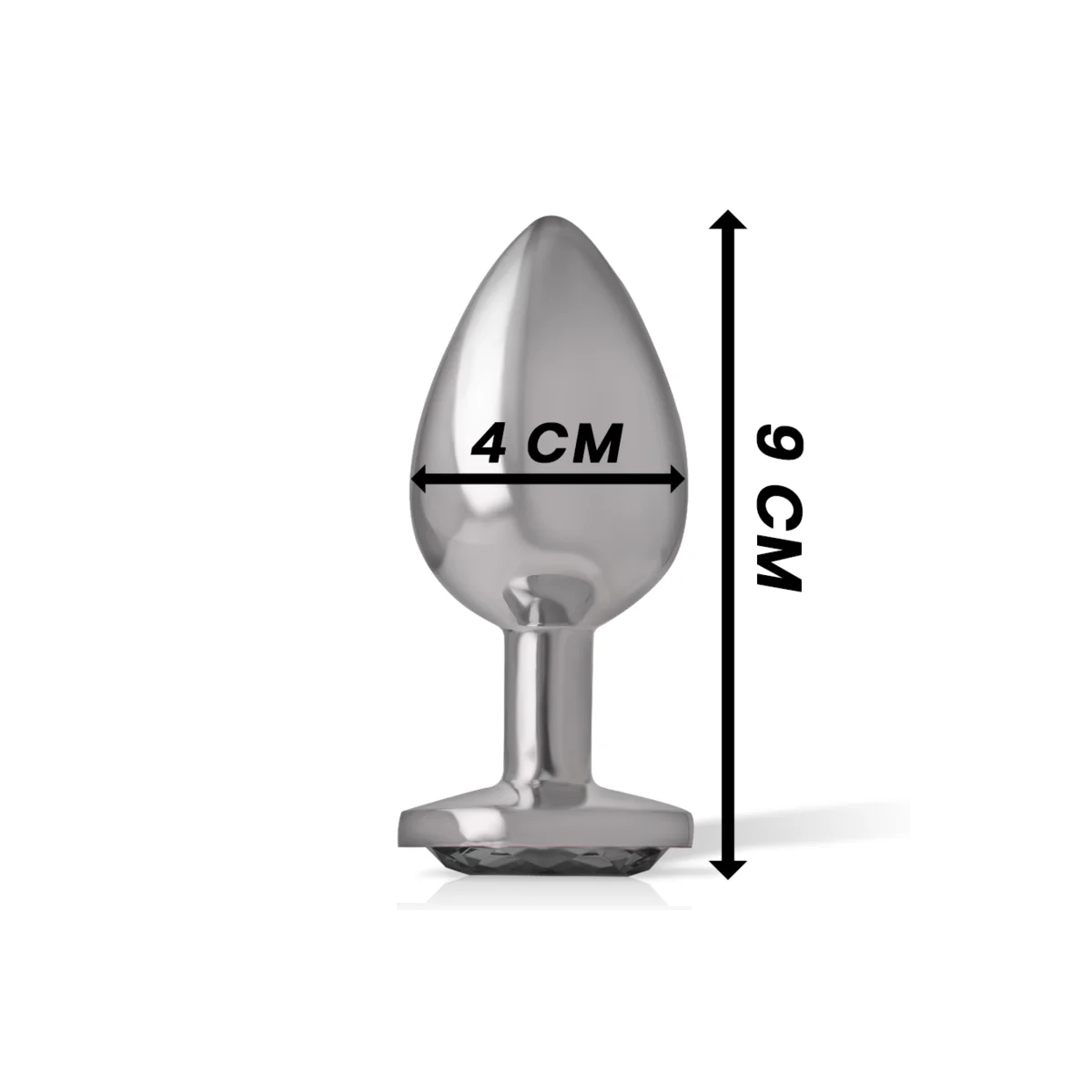 Analplug aus Aluminiummetall mit Schwarzem Glas, Größe L von Intense Anal Toys kaufen | Fesselliebe