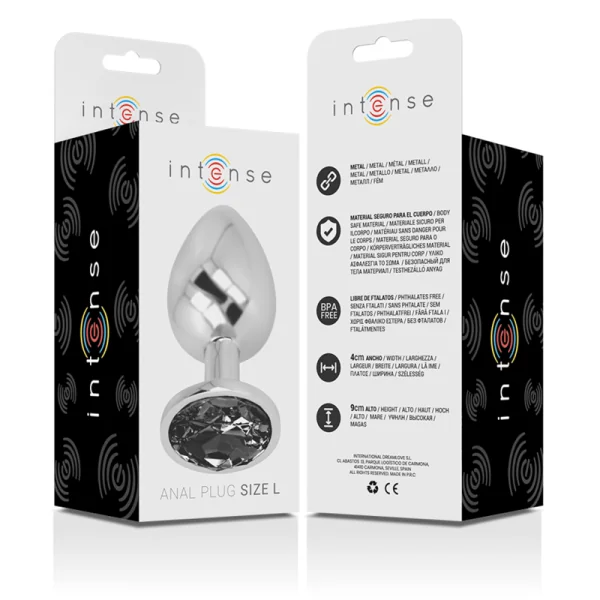 Analplug aus Aluminiummetall mit Schwarzem Glas, Größe L von Intense Anal Toys kaufen | Fesselliebe