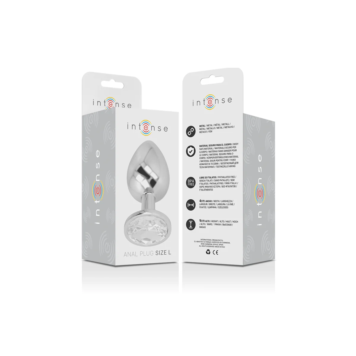 Analplug aus Aluminiu Mmetall mit Silbernem Kristall, Größe L von Intense Anal Toys kaufen | Fesselliebe