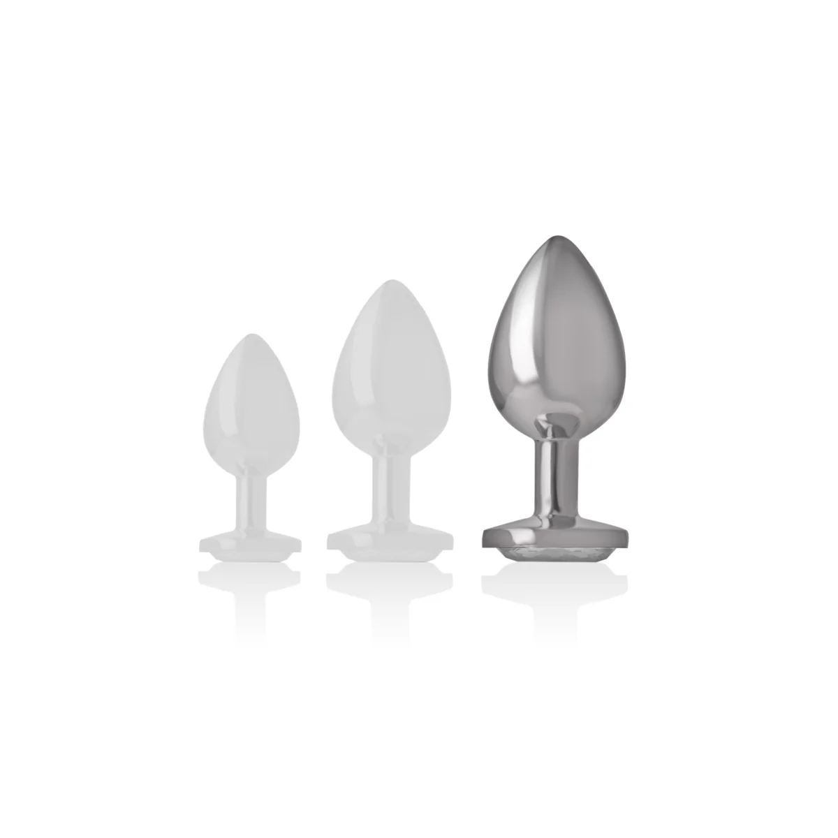 Analplug aus Aluminiu Mmetall mit Silbernem Kristall, Größe L von Intense Anal Toys kaufen | Fesselliebe