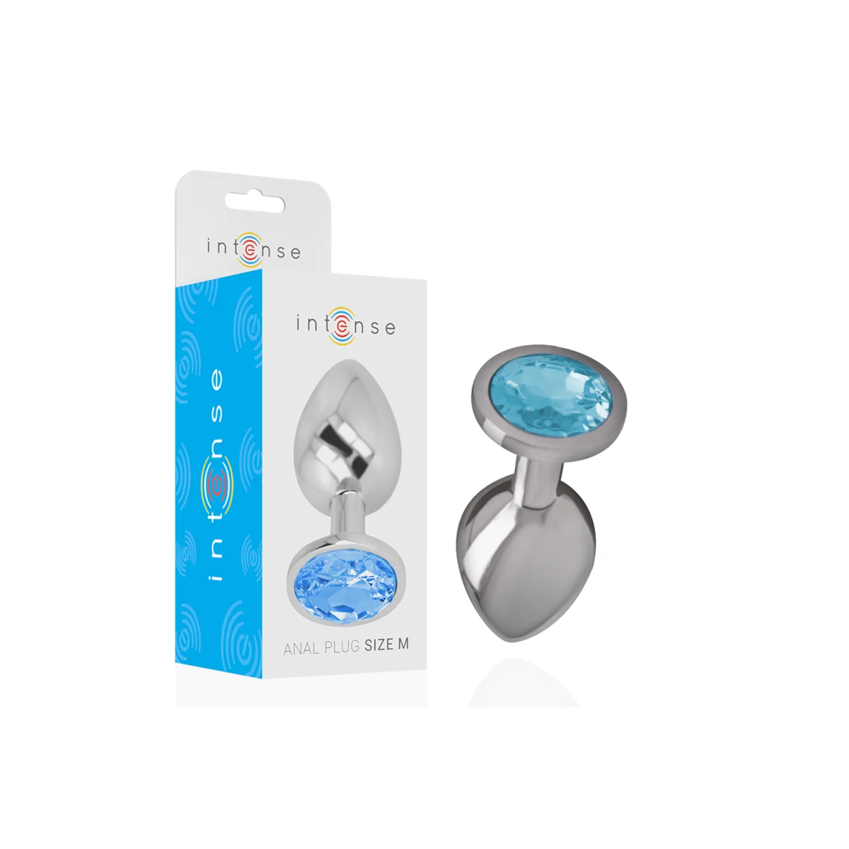 Analplug aus Aluminiummetall mit Blauem Glas, Größe M von Intense Anal Toys kaufen | Fesselliebe