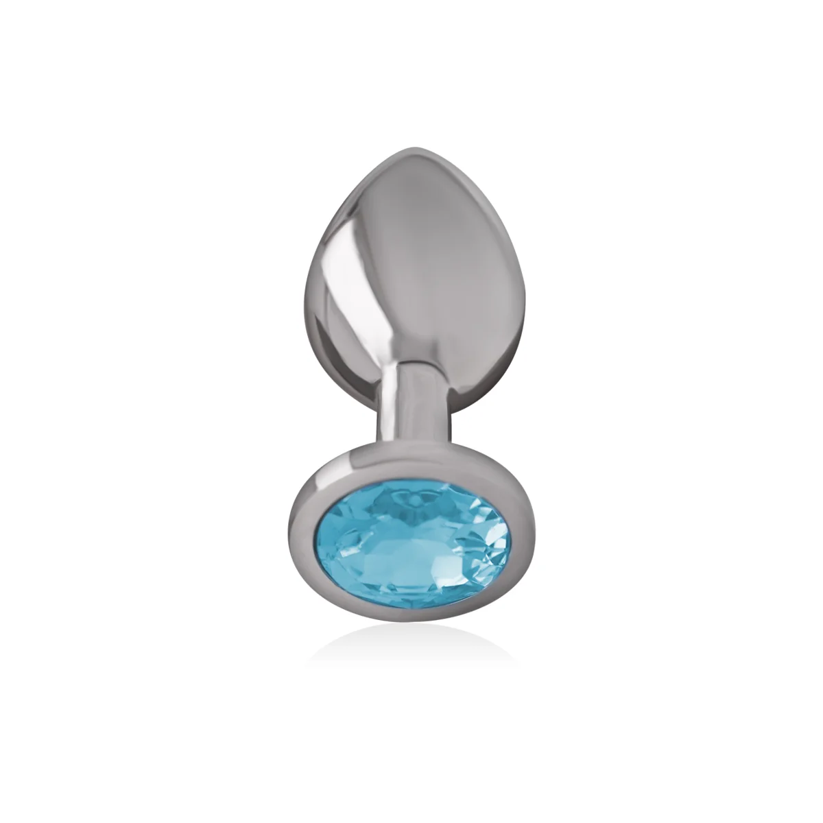 Analplug aus Aluminiummetall mit Blauem Glas, Größe M von Intense Anal Toys kaufen | Fesselliebe