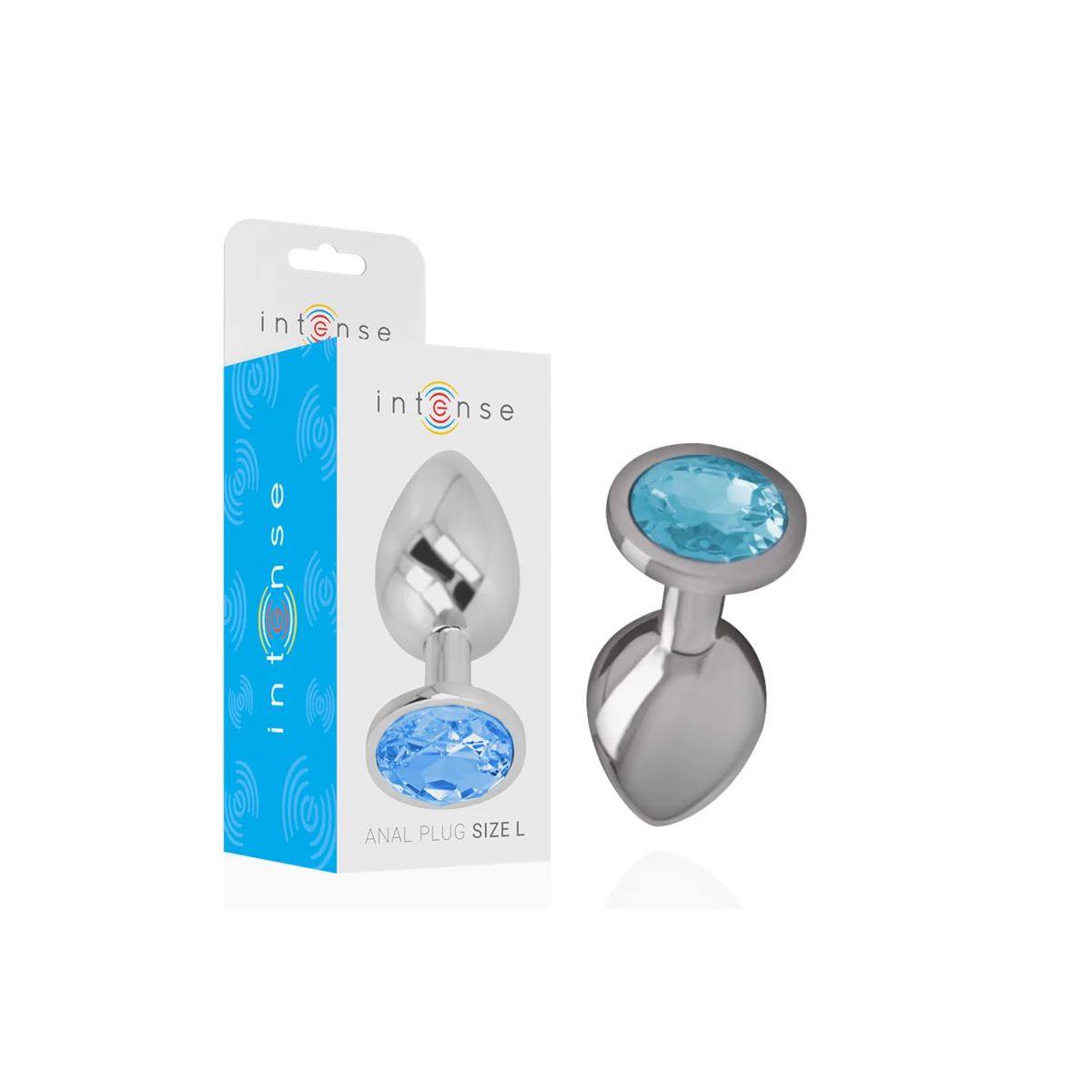 Analplug aus Aluminiummetall mit Blauem Kristall, Größe L von Intense Anal Toys kaufen | Fesselliebe