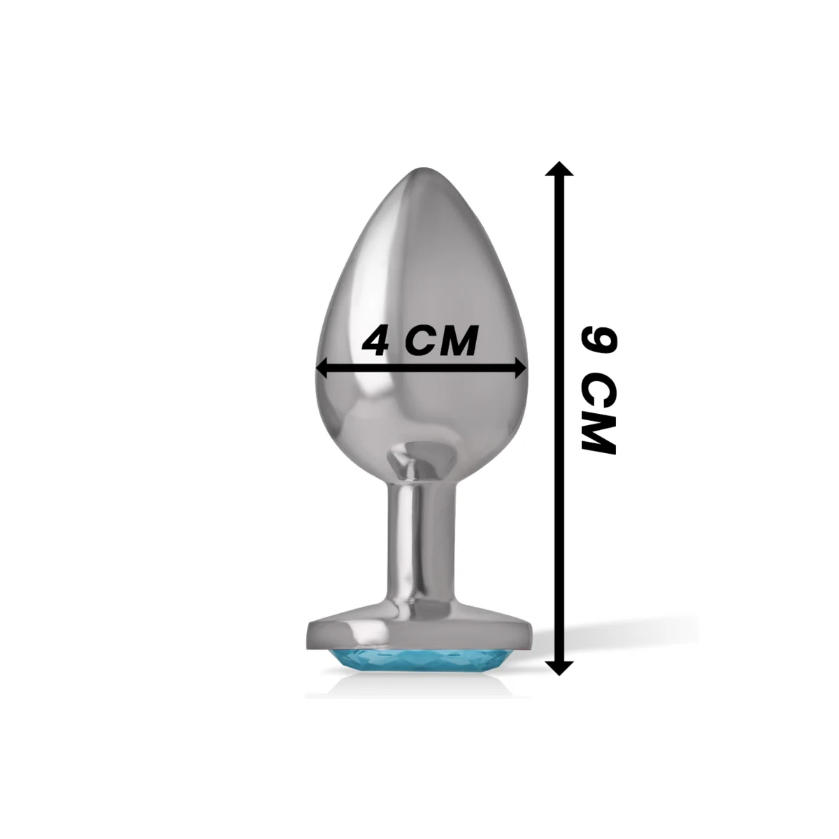 Analplug aus Aluminiummetall mit Blauem Kristall, Größe L von Intense Anal Toys kaufen | Fesselliebe