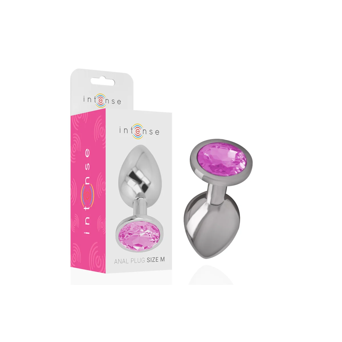 Analplug aus Aluminiummetall mit Rosa Kristall, Größe M von Intense Anal Toys kaufen | Fesselliebe