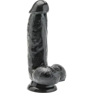 Dildo 12 cm mit Hoden Schwarz von Get Real kaufen | Fesselliebe