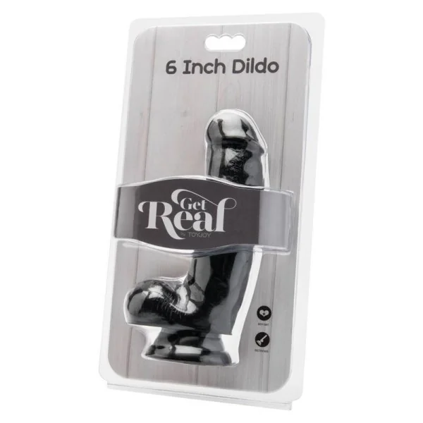 Dildo 12 cm mit Hoden Schwarz von Get Real kaufen | Fesselliebe