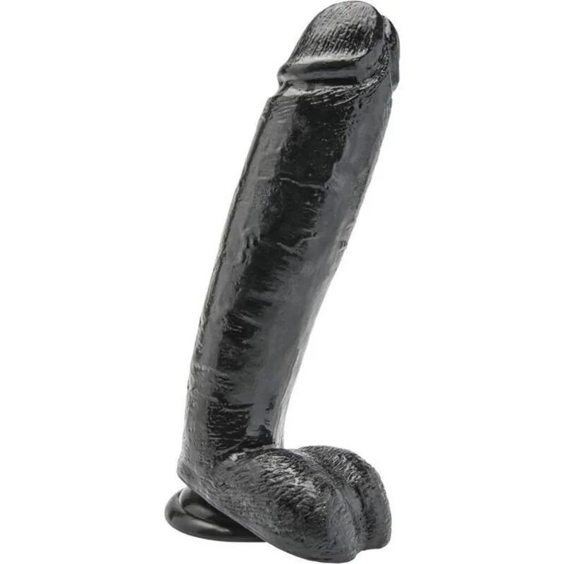 Dildo 25,5 cm mit Hoden Schwarz von Get Real kaufen | Fesselliebe