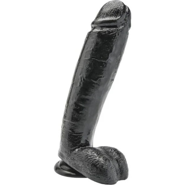 Dildo 25,5 cm mit Hoden Schwarz von Get Real kaufen | Fesselliebe