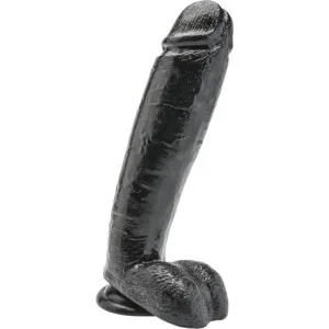 Dildo 25,5 cm mit Hoden Schwarz von Get Real kaufen | Fesselliebe