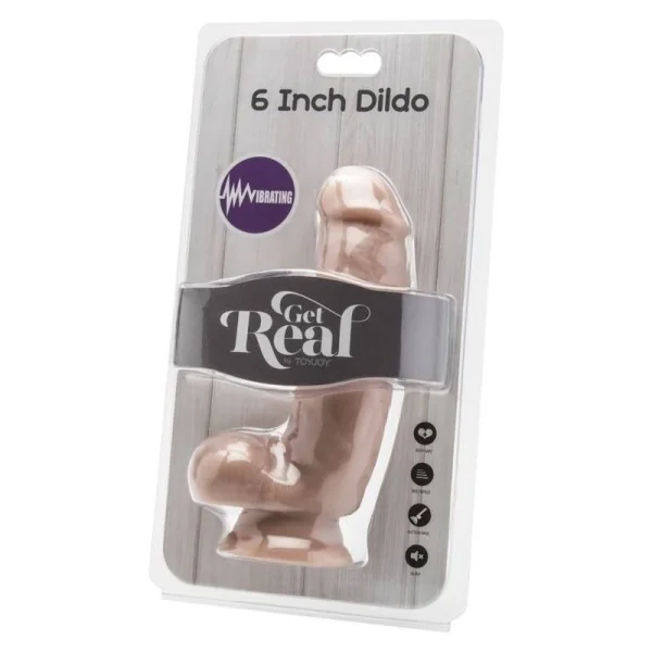 Dildo 12 cm mit Hoden Vibrator Beige von Get Real kaufen | Fesselliebe