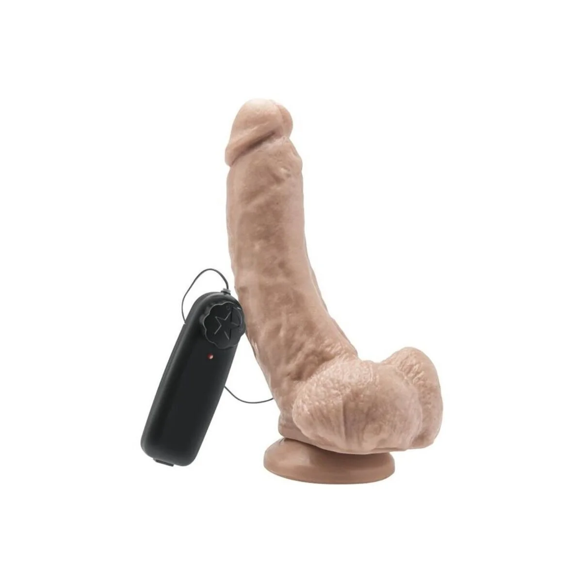 Dildo 20,5 cm mit Hoden Vibrator Beige von Get Real kaufen | Fesselliebe