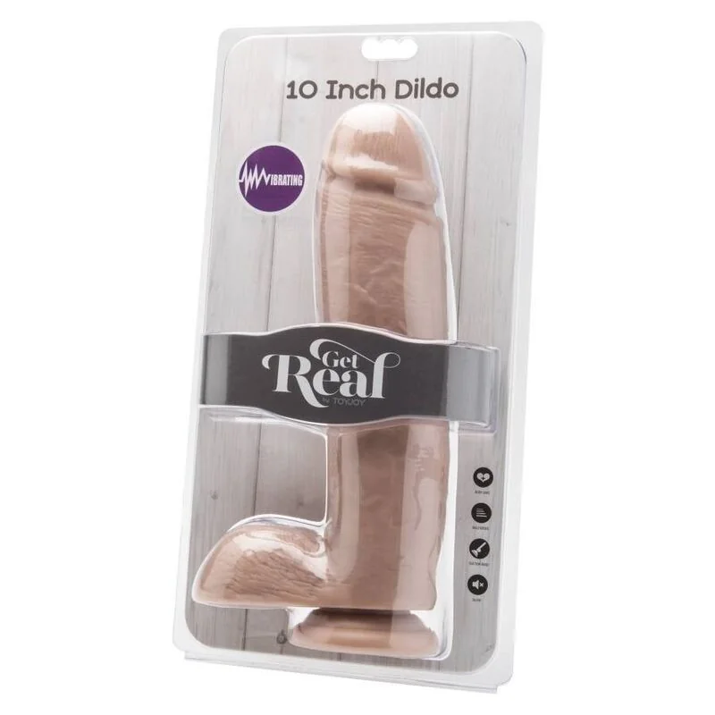 Dildo 25,5 cm mit Hoden Vibrator Beige von Get Real kaufen | Fesselliebe 2