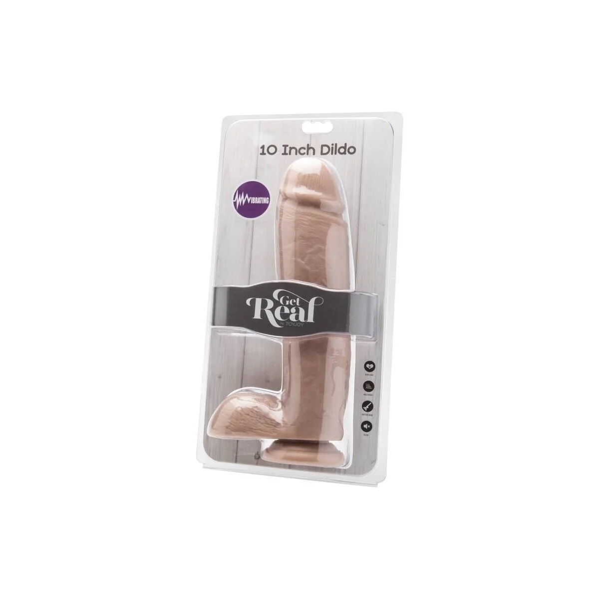 Dildo 25,5 cm mit Hoden Vibrator Beige von Get Real kaufen | Fesselliebe