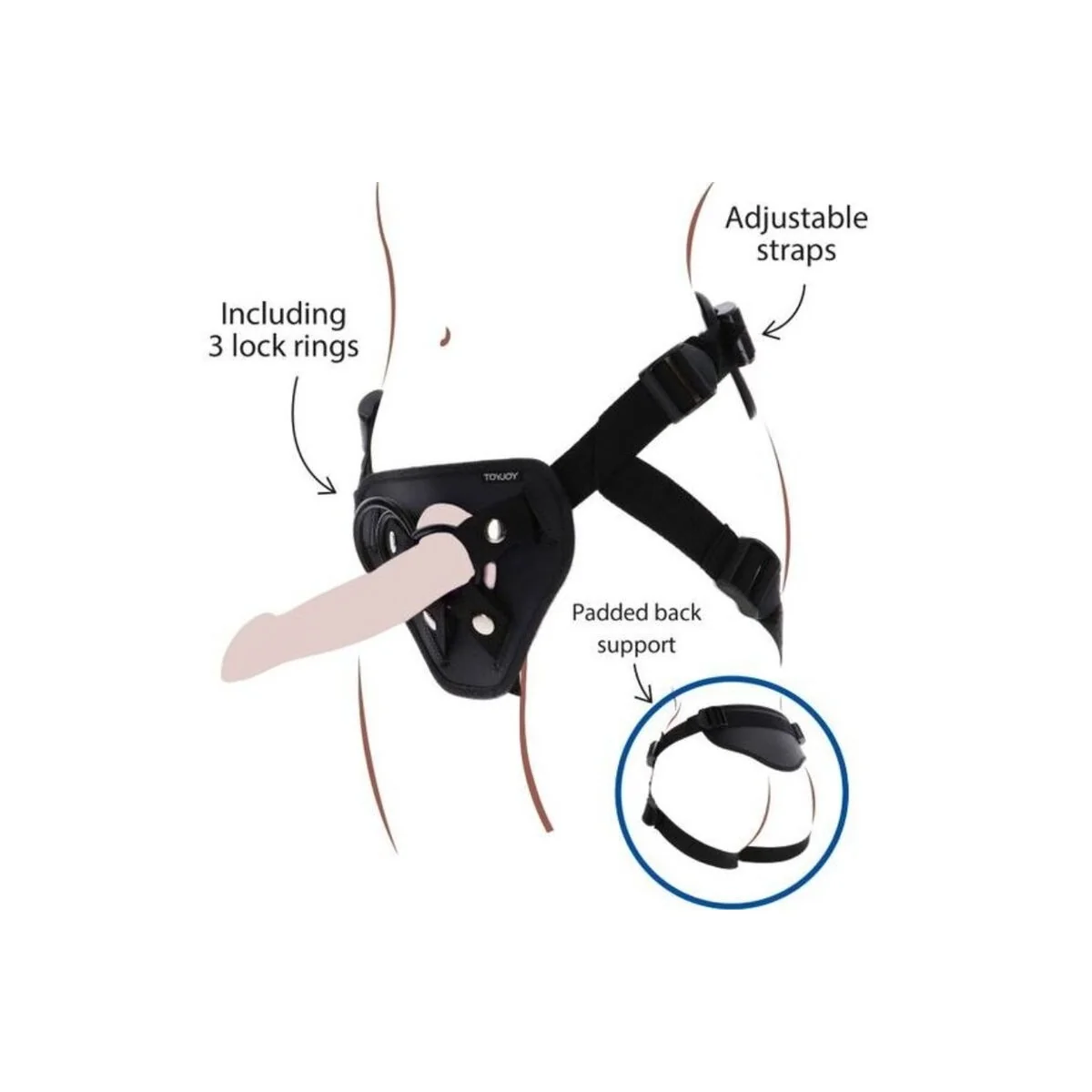 Strap-On-Deluxe-Gurt Schwarz von Get Real kaufen | Fesselliebe