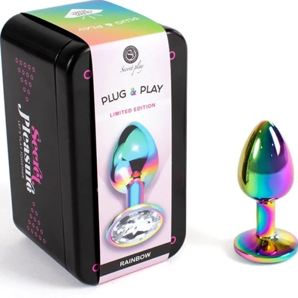Butt Plug aus Metall Regenbogen, Kleine Größe 7 cm von Secretplay Toys kaufen | Fesselliebe