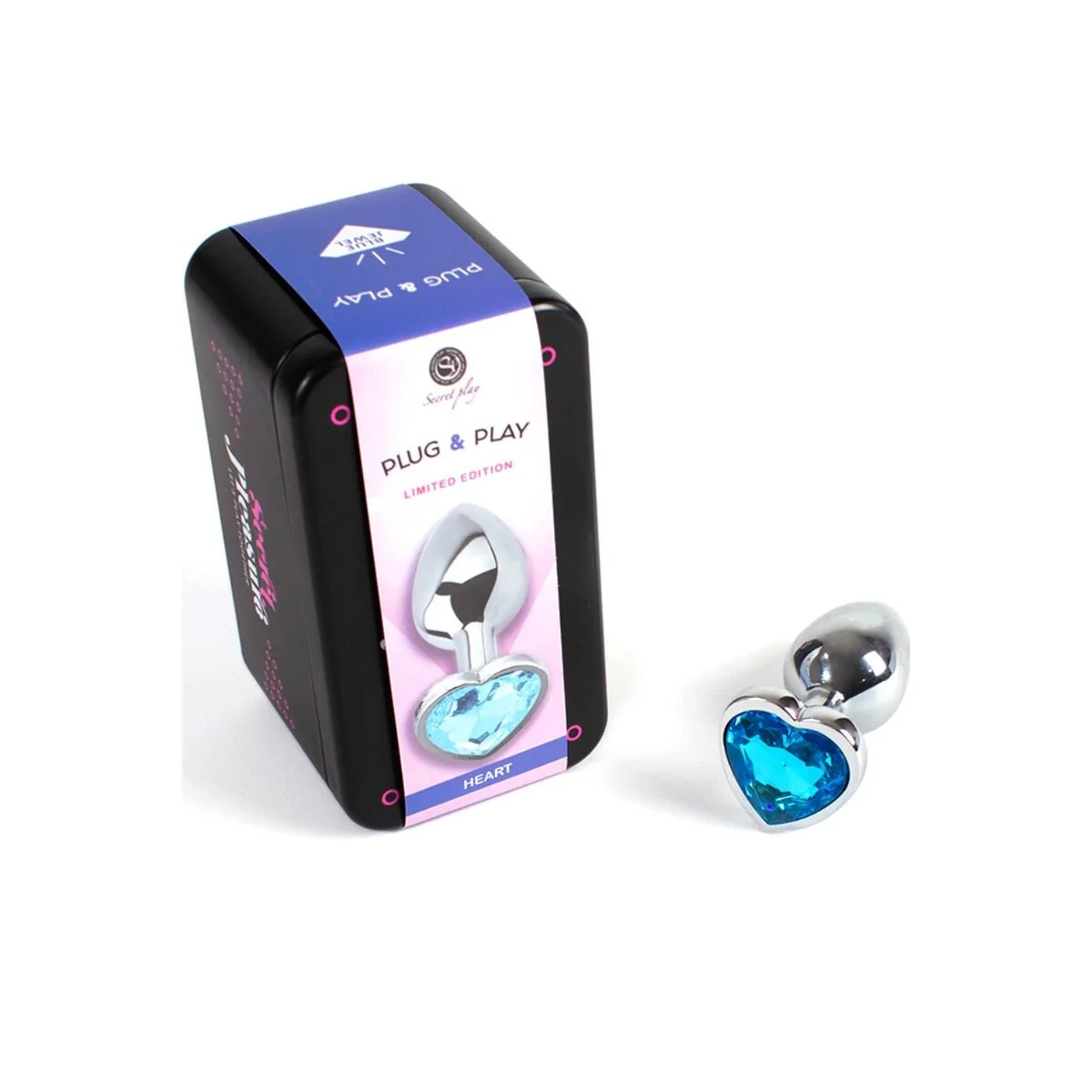 Butt Plug aus Metall, Blaues Herz, Kleine Größe 7 cm von Secretplay Toys kaufen | Fesselliebe
