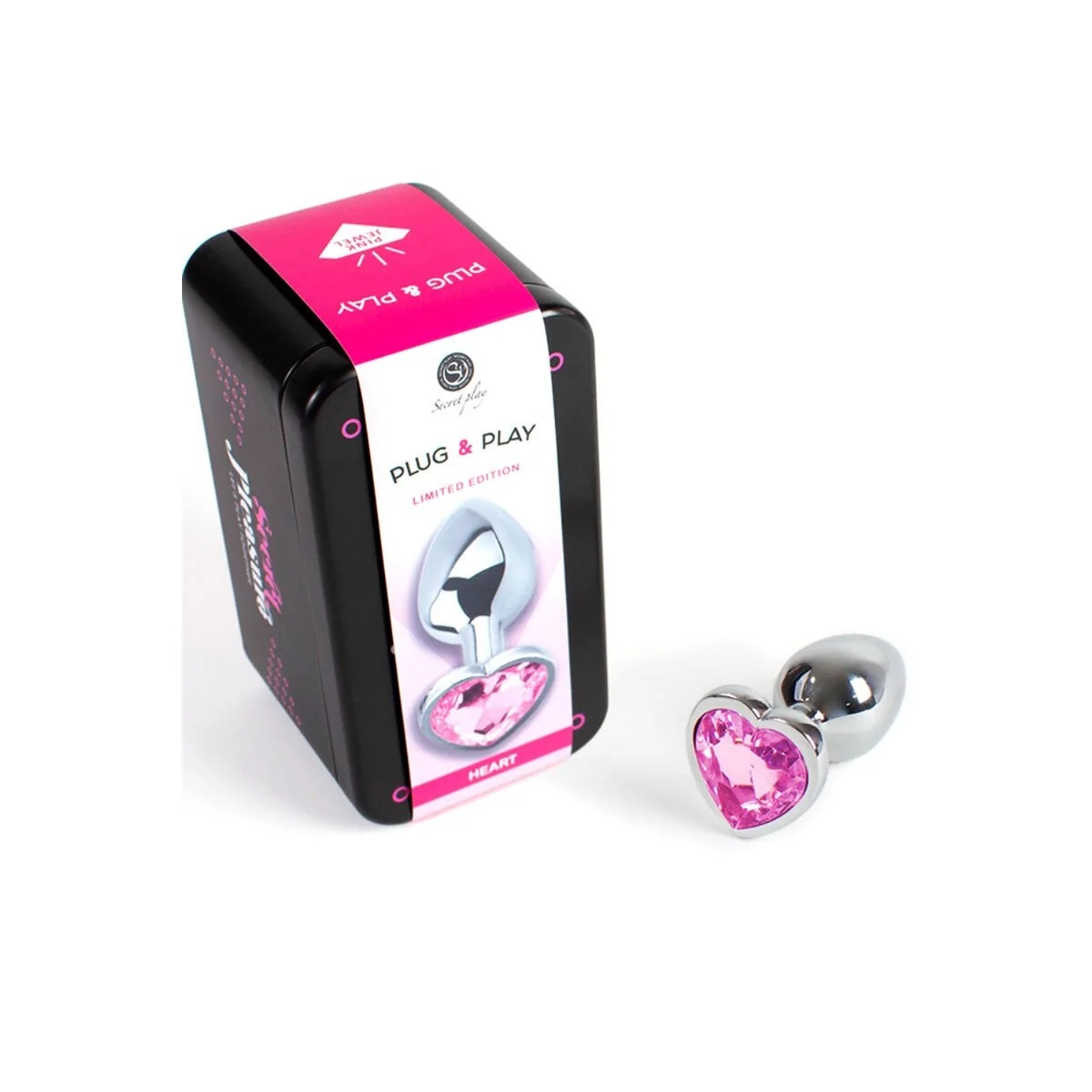 Butt Plug aus Metall Fuchsia Herz Kleine Größe 7 cm von Secretplay Toys kaufen | Fesselliebe