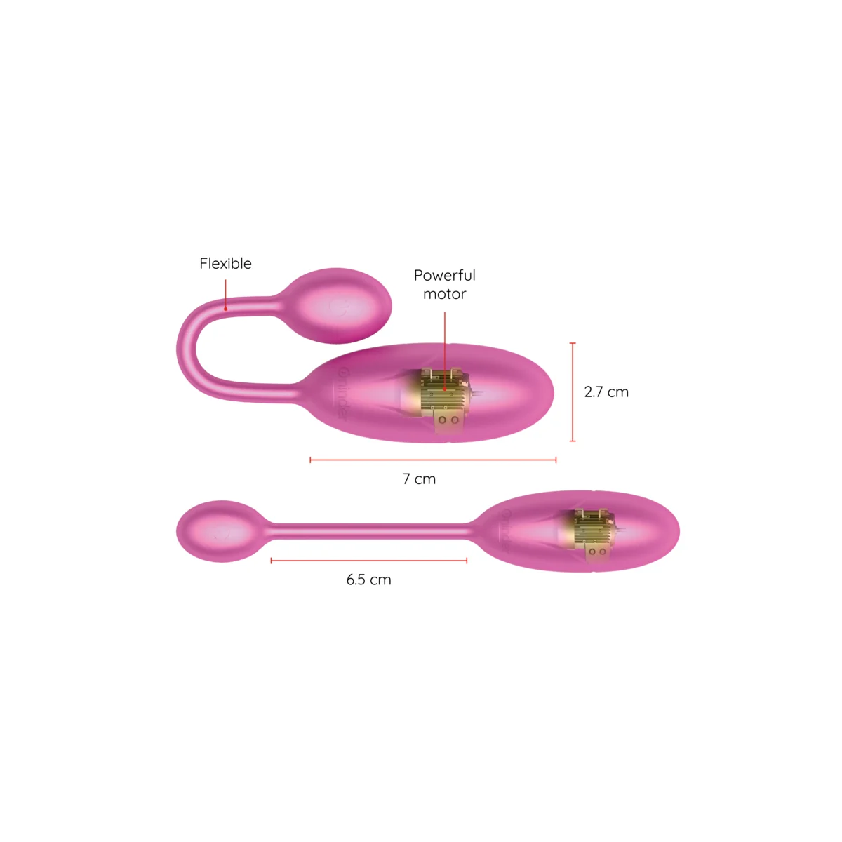 Denver Vibrationsei Rosa 7 X 2,7 cm mit kostenloser App von Oninder kaufen | Fesselliebe