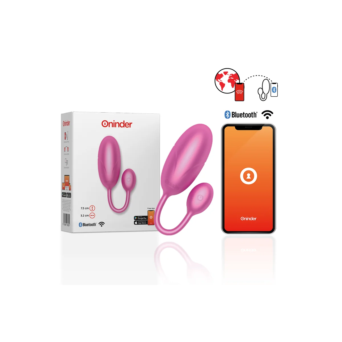 Tokyo Vibrierendes Ei Rosa 7,5 X 3,2 cm mit kostenloser App von Oninder kaufen | Fesselliebe