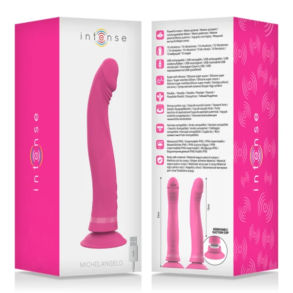 Michelangelo Rosa Silikon-Vibrator-Dildo von Intense Fun kaufen | Fesselliebe