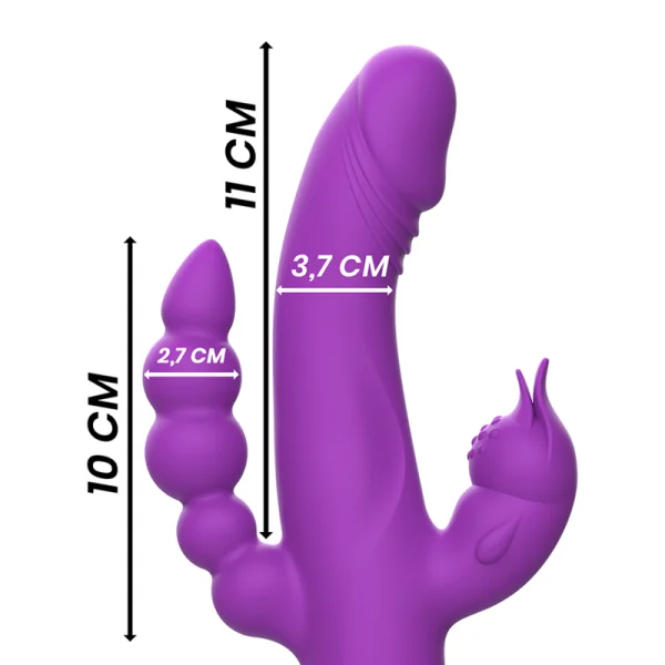 Casanova Rabbit Silikonvibrator Dreifachmotor Lila von Intense Fun kaufen | Fesselliebe