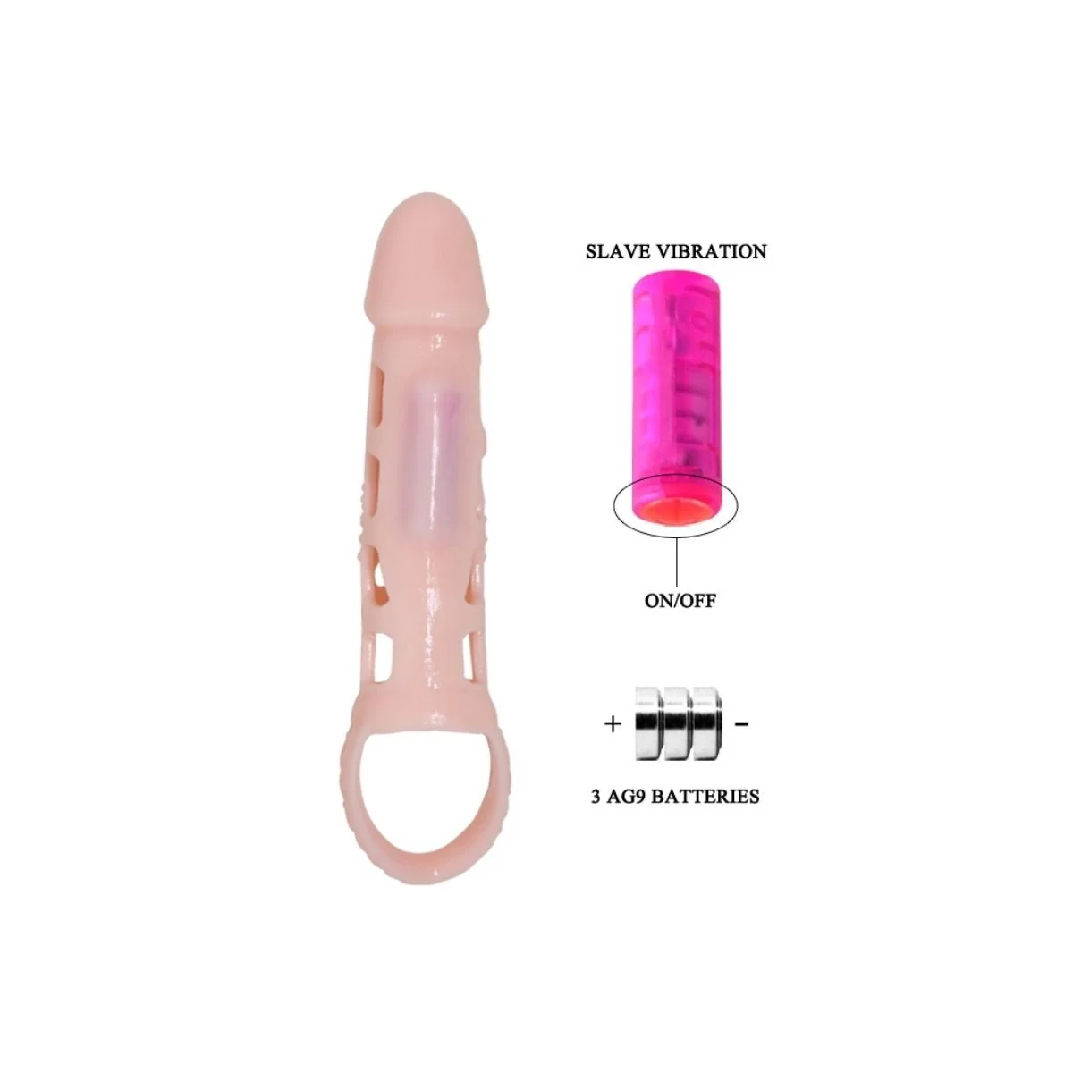 Harrison Penis Extender Cover mit Vibration und Riemen 13.5 cm von Pretty Love Male kaufen | Fesselliebe