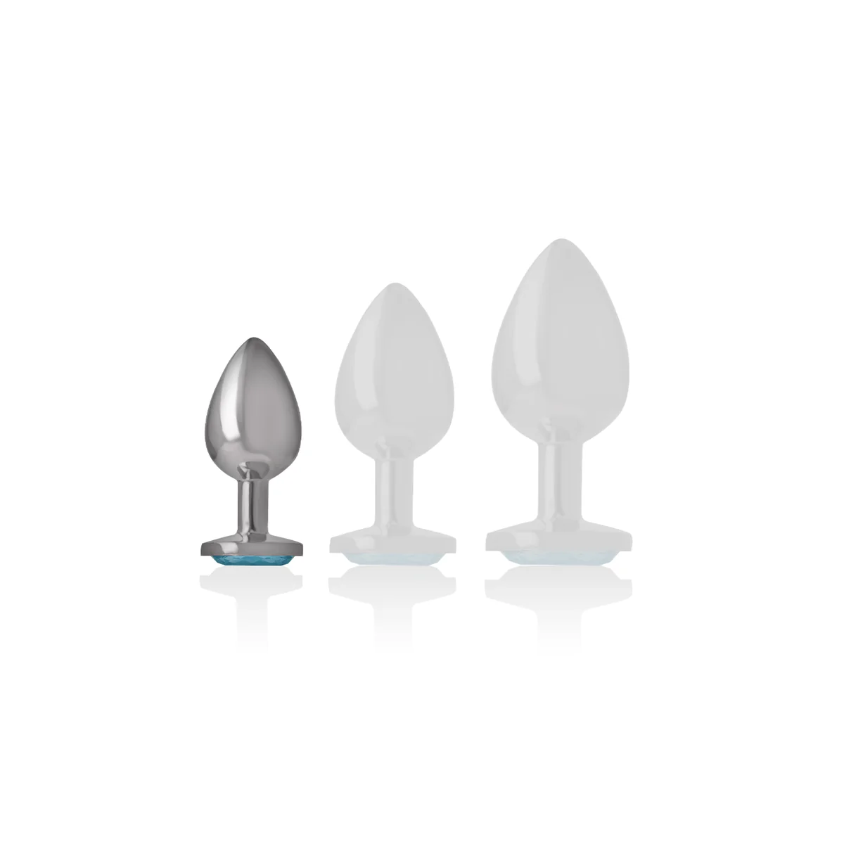 Aluminium-Metall-Anal-Stecker, Blaues Herz, Größe S von Intense Anal Toys kaufen | Fesselliebe