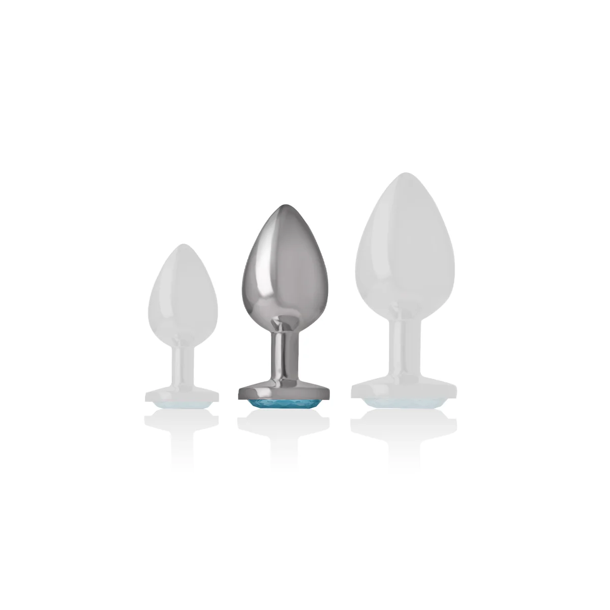 Aluminium-Metall-Anal-Stecker, Blaues Herz, Größe M von Intense Anal Toys kaufen | Fesselliebe