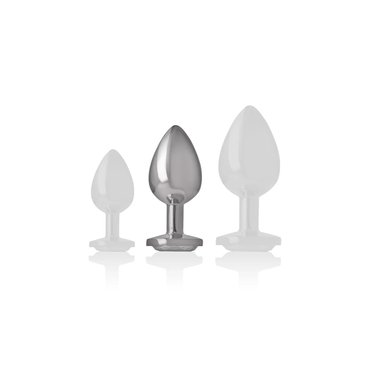 Aluminium-Metall-Anal-Stecker, Weisses Herz, Größe M von Intense Anal Toys kaufen | Fesselliebe