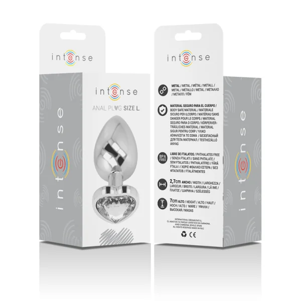 Analplug Metall Aluminium Weiss Herz Größe L von Intense Anal Toys kaufen | Fesselliebe