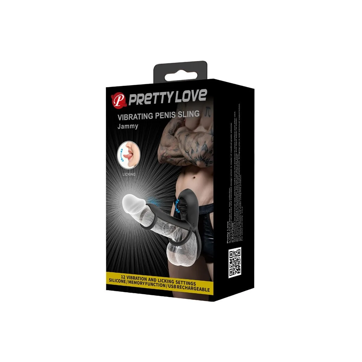 Jammy Penis-Hülle 12 Vibrationen mit wiederaufladbarer Silikon-Zunge von Pretty Love Male kaufen | Fesselliebe