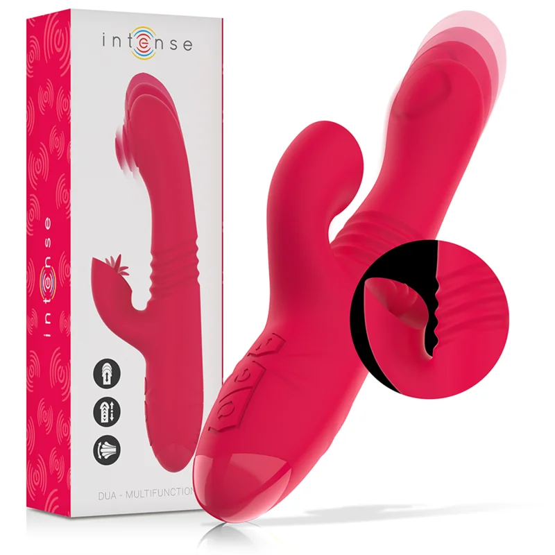 Dua Multifunktions-wiederaufladbarer Auf- und Ab-Vibrator mit Roter Zunge von Intense Fun kaufen | Fesselliebe
