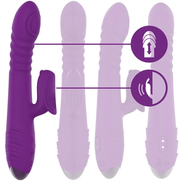 Iggy Multifunktions-wiederaufladbarer Vibrator Up & Down mit Klitorelstimulator Lila von Intense Fun kaufen | Fesselliebe