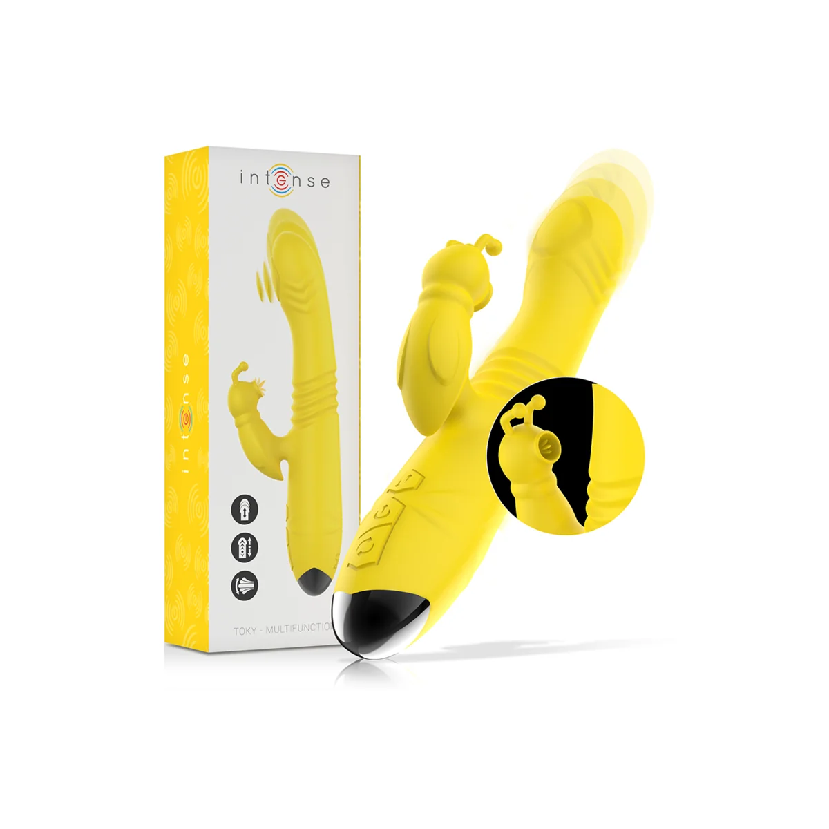 Toky Multifunktionsvibrator Up & Down mit Klitorelstimulator Gelb von Intense Fun kaufen | Fesselliebe