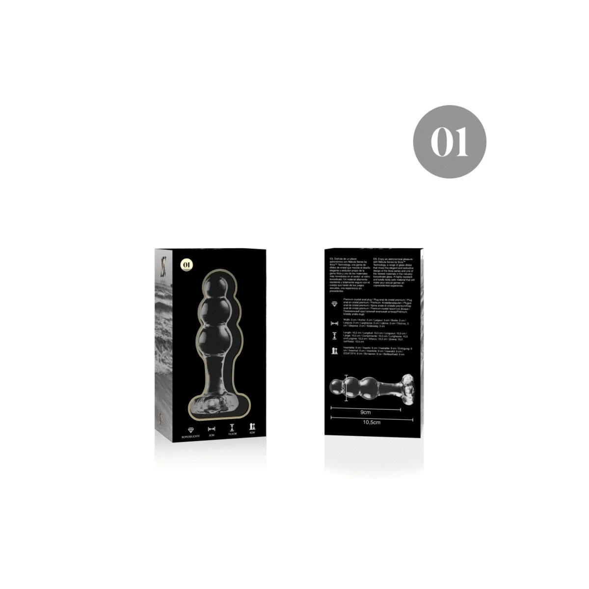 Modell 1 Stecker Borosilikatglas Transparent 10.5 cm -O- 3 cm von Nebula Series By Ibiza kaufen | Fesselliebe