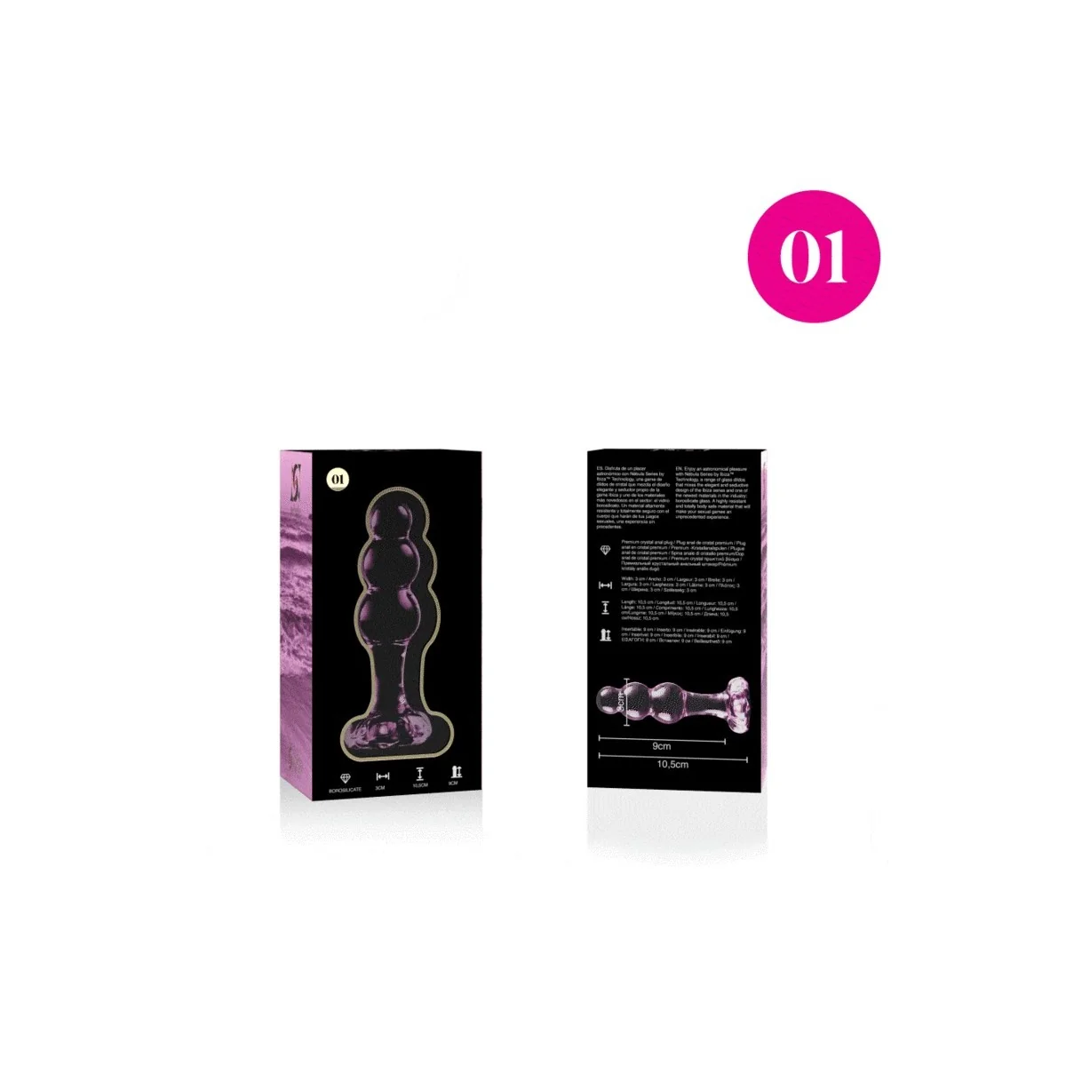 Modell 1 Analplug Borosilikatglas Rosa 10.5 cm -O- 3 cm von Nebula Series By Ibiza kaufen | Fesselliebe