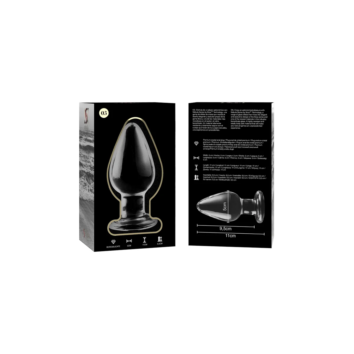 Modell 3 Analplug Borosilikatglas Transparent 11 cm -O- 5 cm von Nebula Series By Ibiza kaufen | Fesselliebe