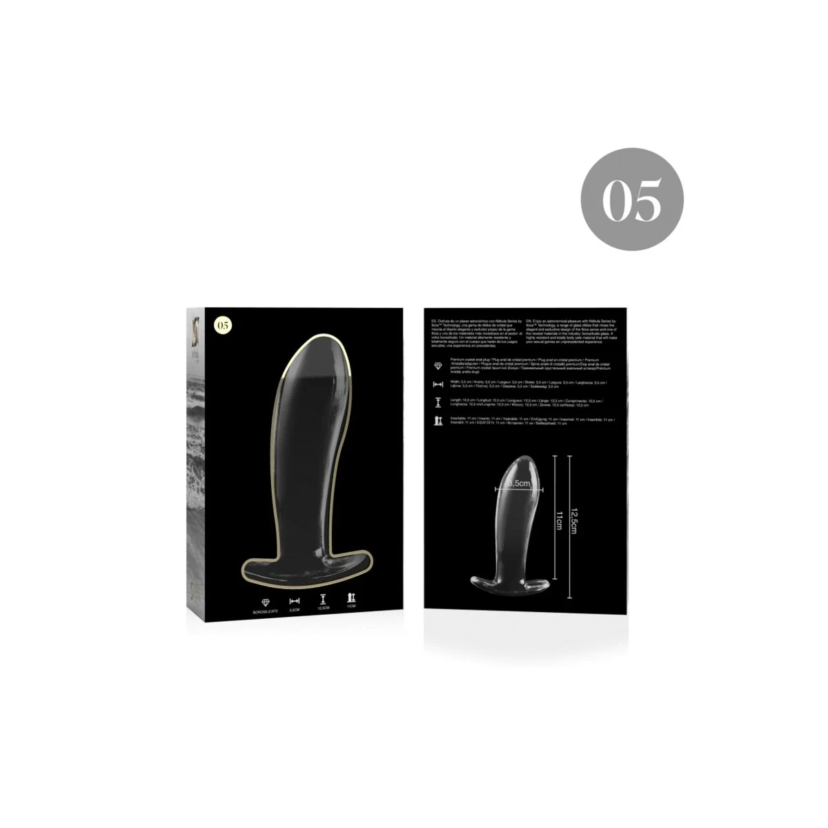 Modell 5 Analplug Borosilikatglas Klar 12.5 cm -O- 3.5 cm von Nebula Series By Ibiza kaufen | Fesselliebe