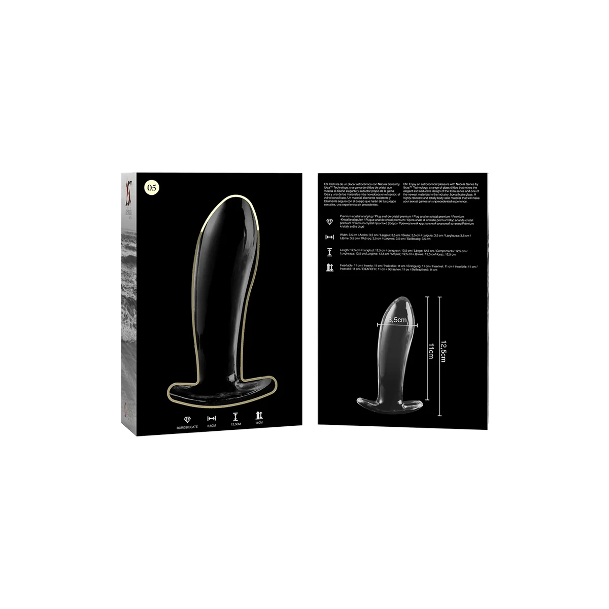 Modell 5 Analplug Borosilikatglas Klar 12.5 cm -O- 3.5 cm von Nebula Series By Ibiza kaufen | Fesselliebe