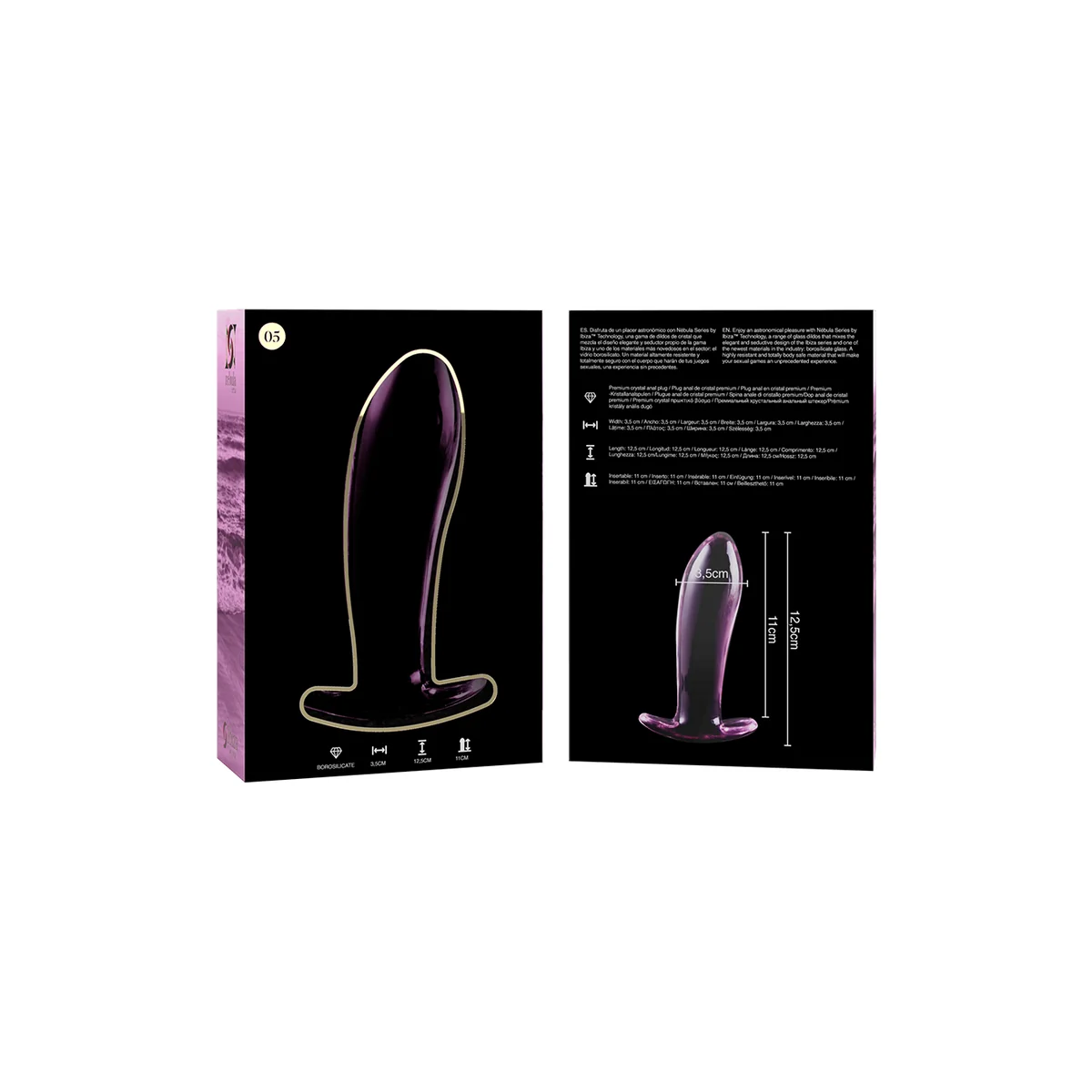 Modell 5 Analplug Borosilikatglas Rosa 12.5 cm -O- 3.5 cm von Nebula Series By Ibiza kaufen | Fesselliebe