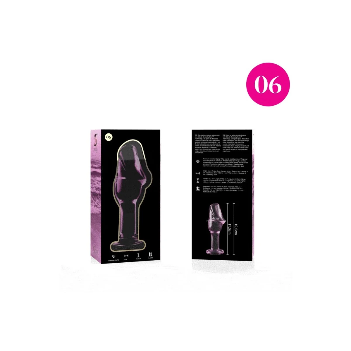 Modell 6 Analplug Borosilikatglas Rosa 12.5 cm -O- 4 cm von Nebula Series By Ibiza kaufen | Fesselliebe