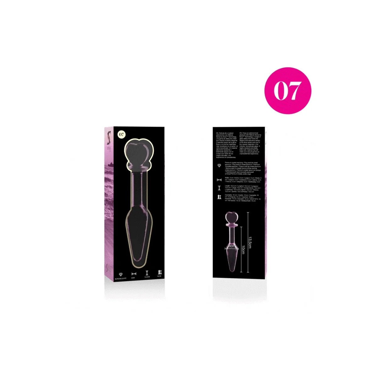 Modell 7 Analplug Borosilikatglas Rosa 13.5 cm -O- 3 cm von Nebula Series By Ibiza kaufen | Fesselliebe