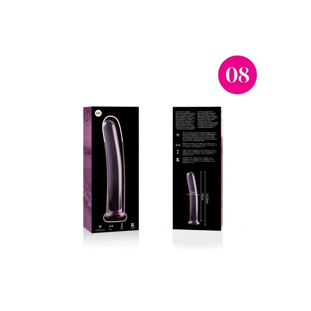 Modell 8 Dildo Borosilikatglas Rosa 14.5 cm -O- 2 cm von Nebula Series By Ibiza kaufen | Fesselliebe