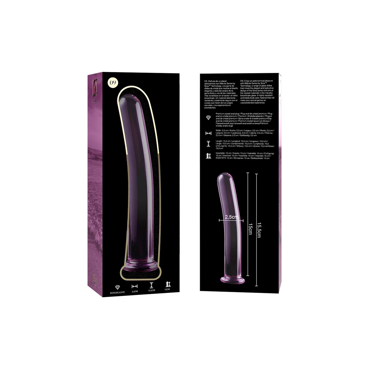 Modell 9 Dildo Borosilikatglas Rosa 15.5 cm -O- 2.5 cm von Nebula Series By Ibiza kaufen | Fesselliebe