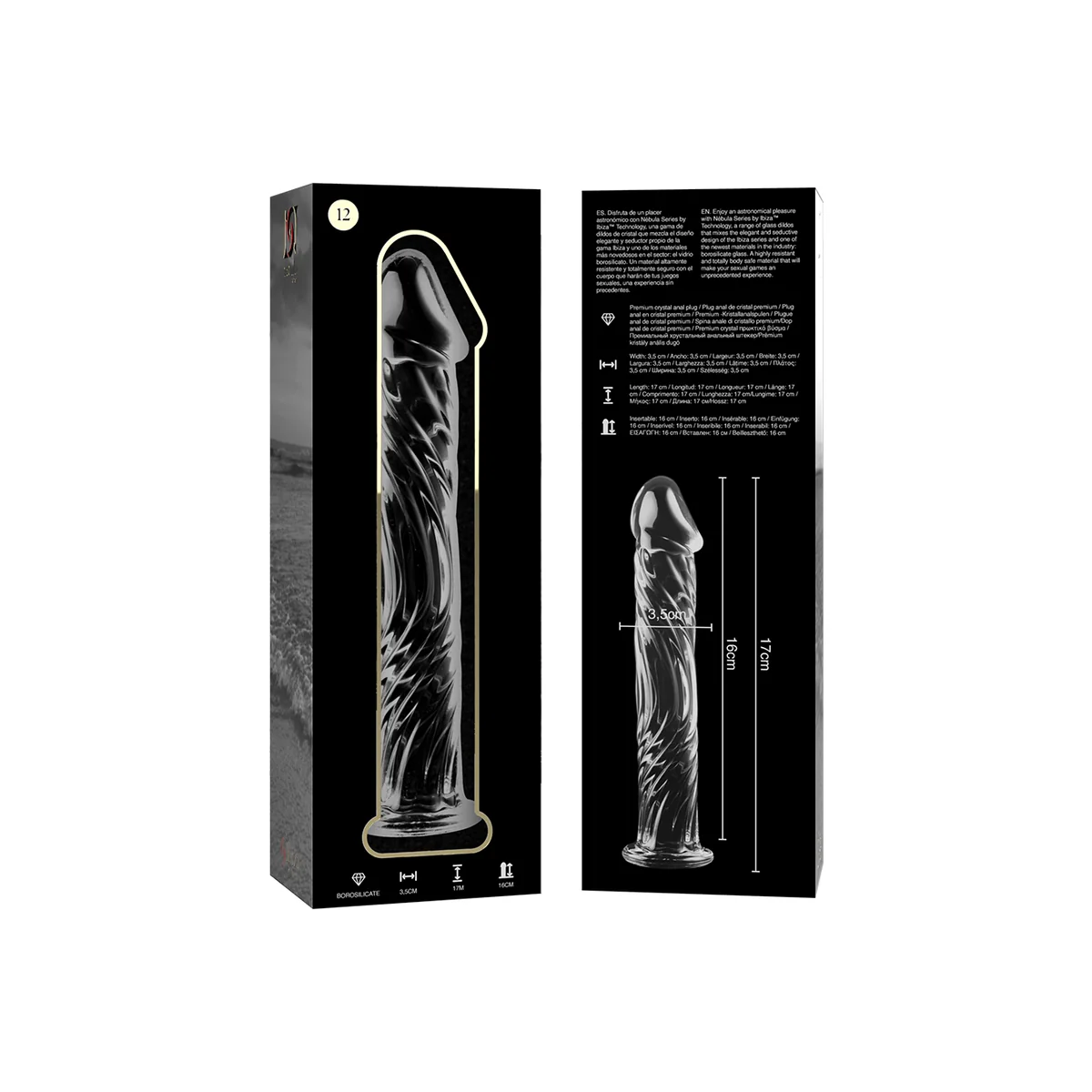 Modell 12 Dildo Borosilikatglas Klar 17 cm -O- 3.5 cm von Nebula Series By Ibiza kaufen | Fesselliebe