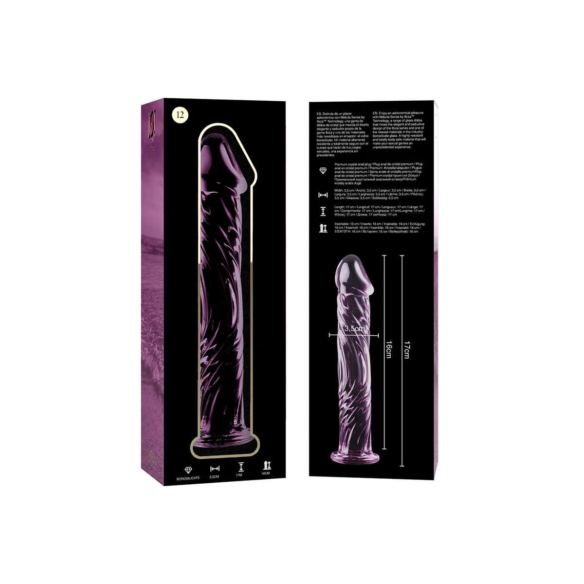 Modell 12 Dildo Borosilikatglas Rosa 17 cm -O- 3.5 cm von Nebula Series By Ibiza kaufen | Fesselliebe