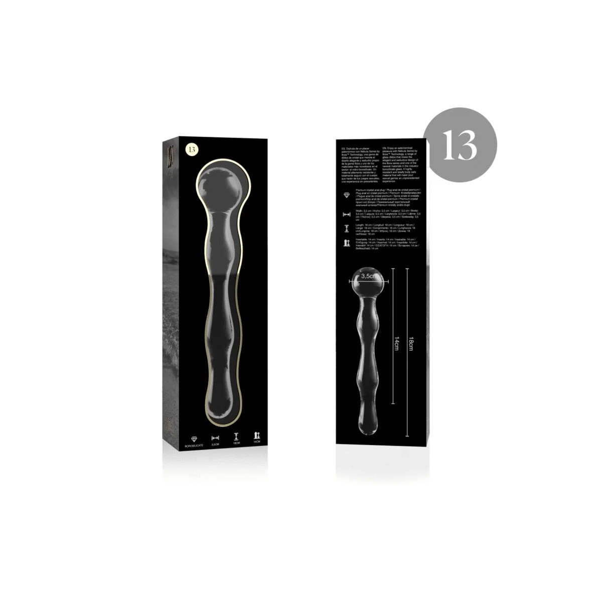 Modell 13 Dildo Borosilikatglas Klar 18 cm -O- 3.5 cm von Nebula Series By Ibiza kaufen | Fesselliebe