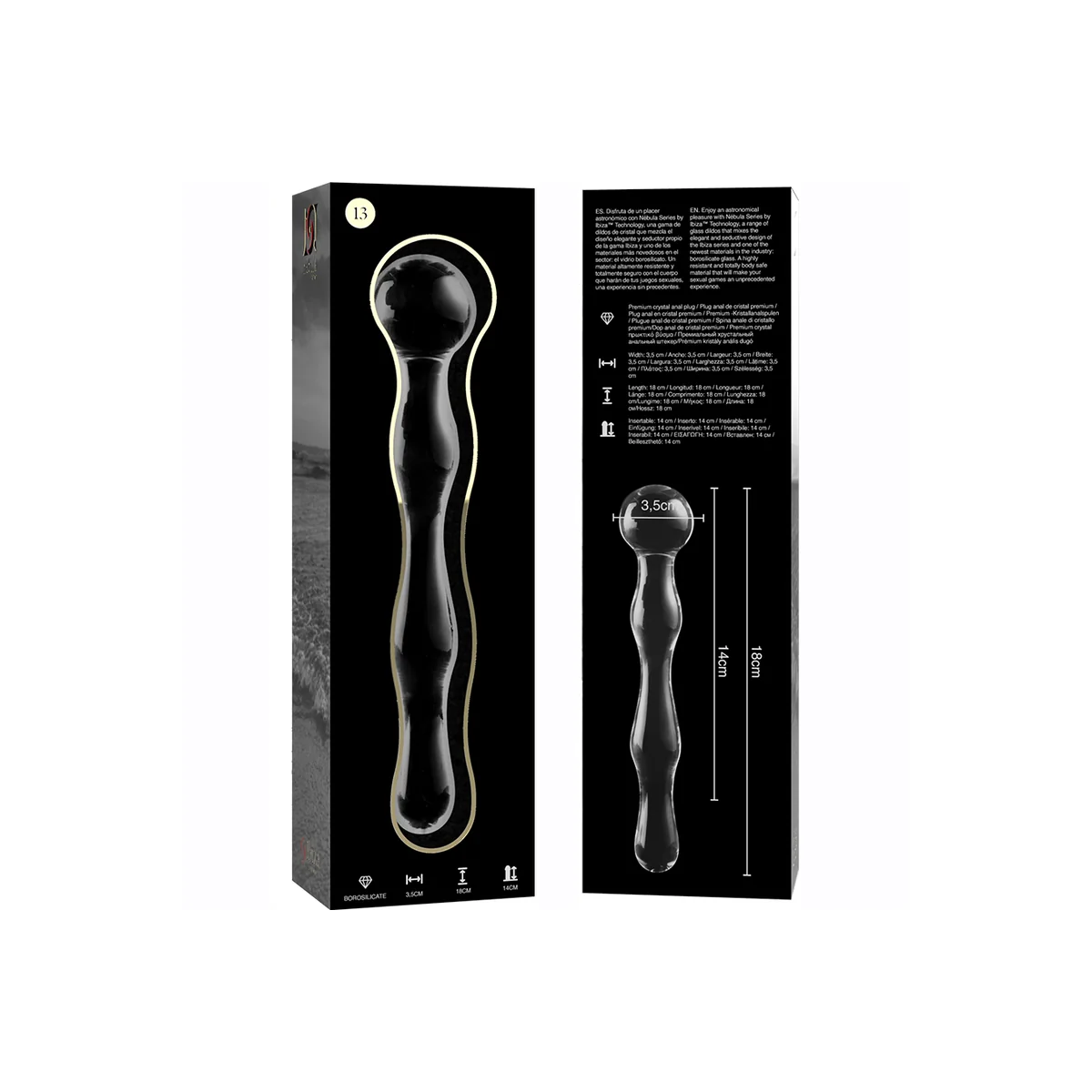 Modell 13 Dildo Borosilikatglas Klar 18 cm -O- 3.5 cm von Nebula Series By Ibiza kaufen | Fesselliebe