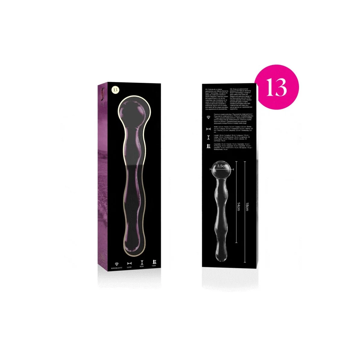 Modell 13 Dildo Borosilikatglas Rosa 18 cm -O- 3.5 cm von Nebula Series By Ibiza kaufen | Fesselliebe